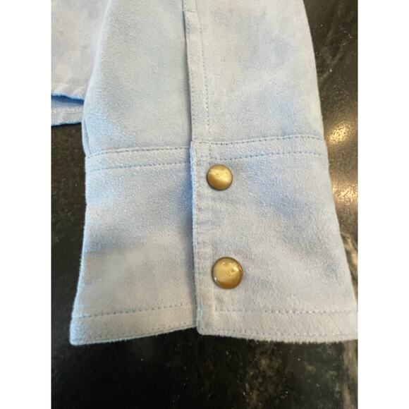 Fiorlini International Blue sueded zip Western shirt jacket Med. - Picture 6 of 11